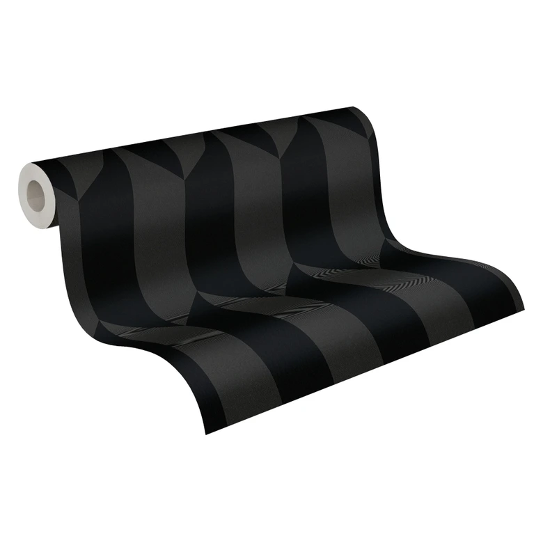 COSMOPOLITAN 3D wallpaper black metallic - luxury designer non-woven wallpaper living room 