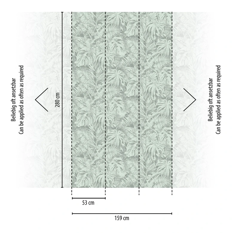 COSMOPOLITAN Fototapete Dschungel Blätter Grün Natur - Vliestapete Palmen-Design 