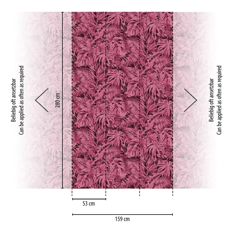 COSMOPOLITAN moderna selva hojas de color rosa Papel pintado no tejido patrón de palmera 
