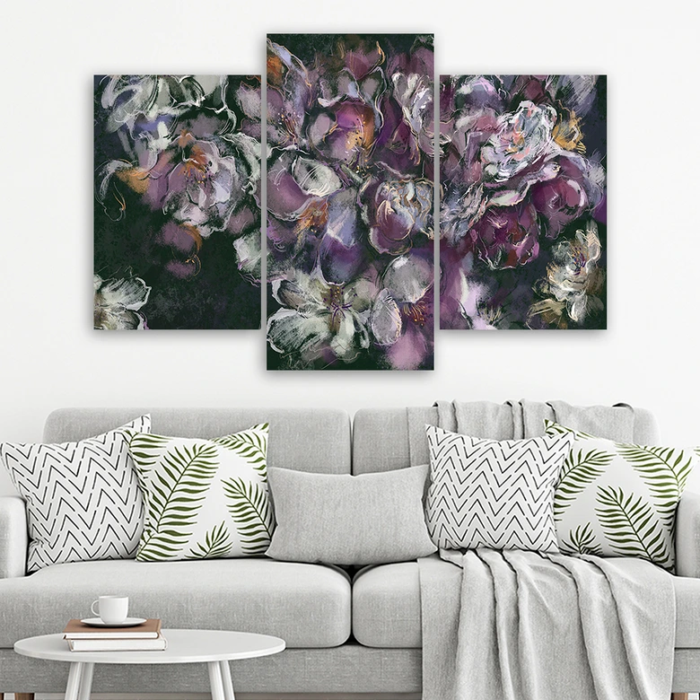Leinwandbild 3 teilig, Iris Blume 