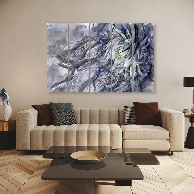 Leinwandbild 5 teilig, Blume der Königin der Nacht 