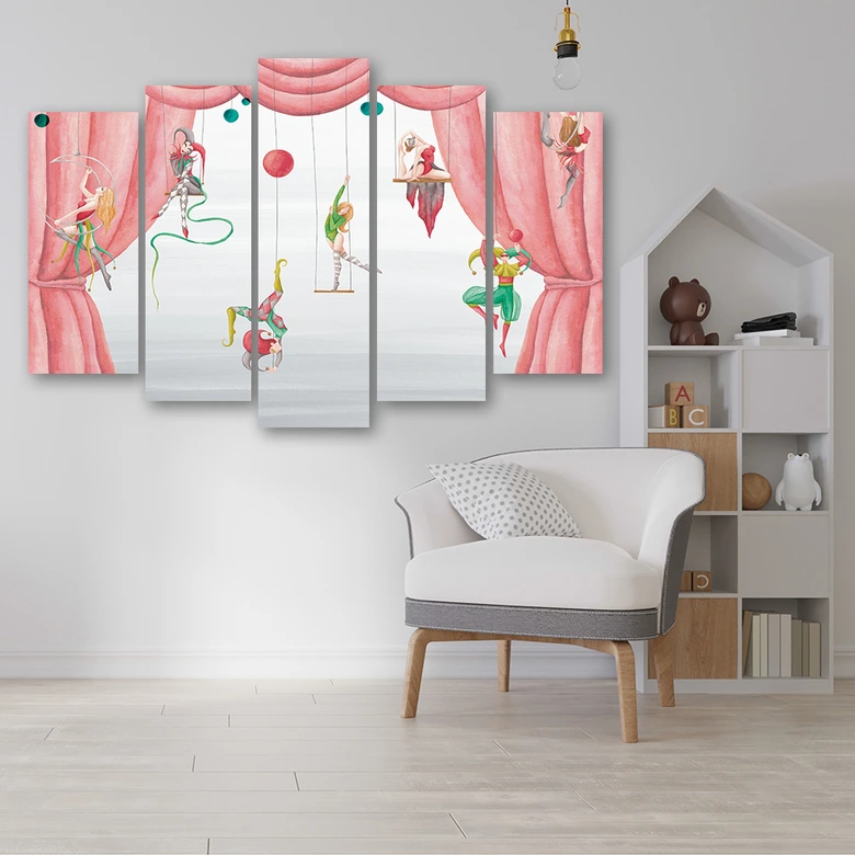 Leinwandbild 5 teilig, Zirkusakrobat 