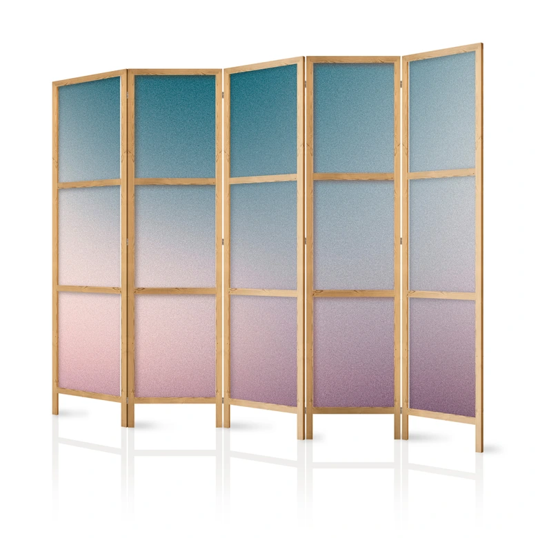 Japanischer Paravent, Raumteiler freistehend, Trennwand - Nostalgic Gradient: Muted Colors 