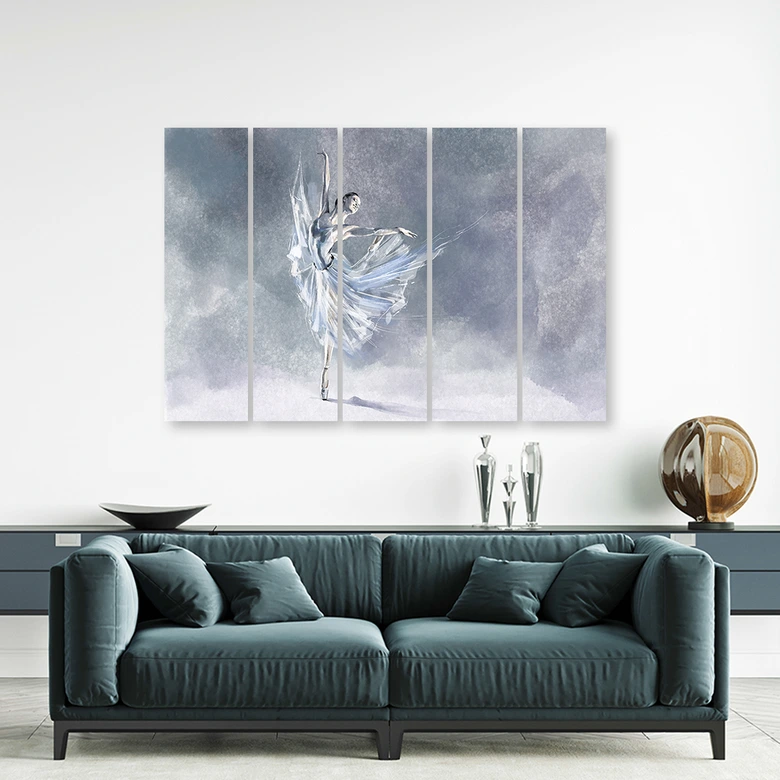 Leinwandbild 5 teilig, Ballerina Pirouet 