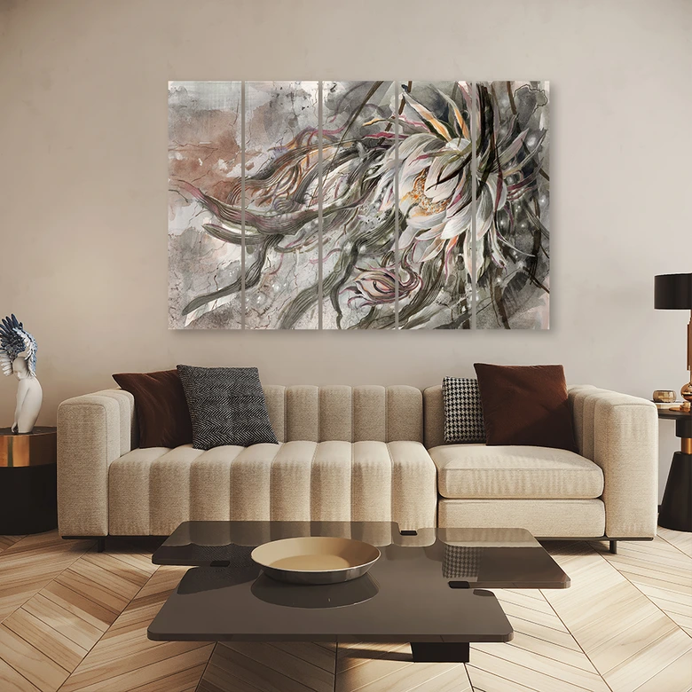 Leinwandbild 5 teilig, Blume der Königin der Nacht 