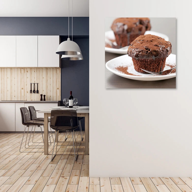 Canvasbillede, kage med chokolademuffins 