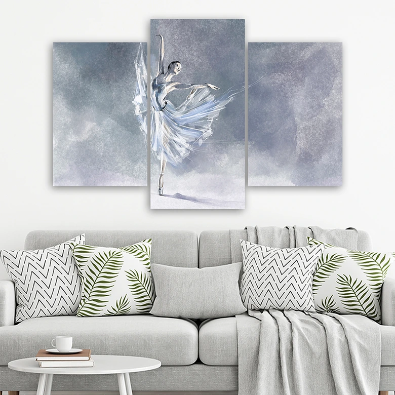 Leinwandbild 3 teilig, Ballerina Pirouet 