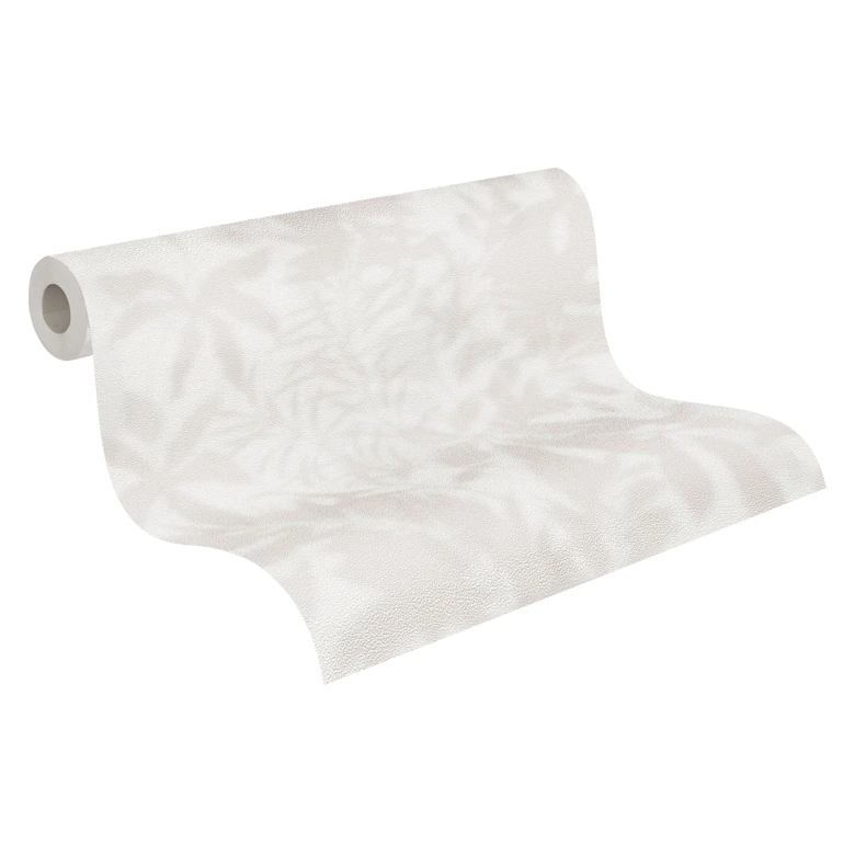 White gray leaf shadow wallpaper - tropical pattern - non-woven wallpaper modern 