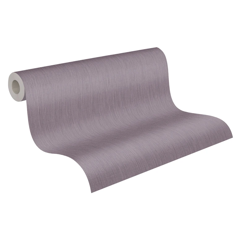 Linen textured wallpaper lilac purple - non-woven wallpaper with textile look matt 