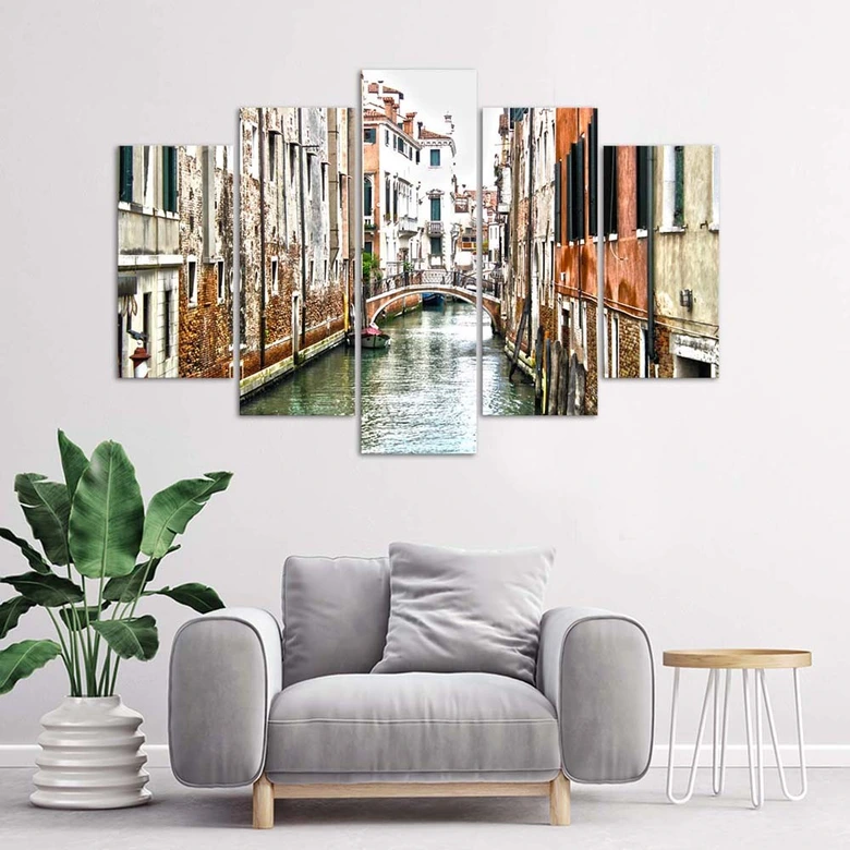 Leinwandbild 5 teilig, Venedig Kanal Italien Stadt 