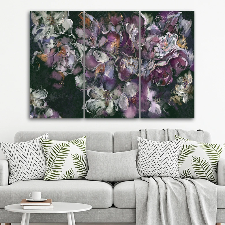 Leinwandbild 3 teilig, Iris Blume 