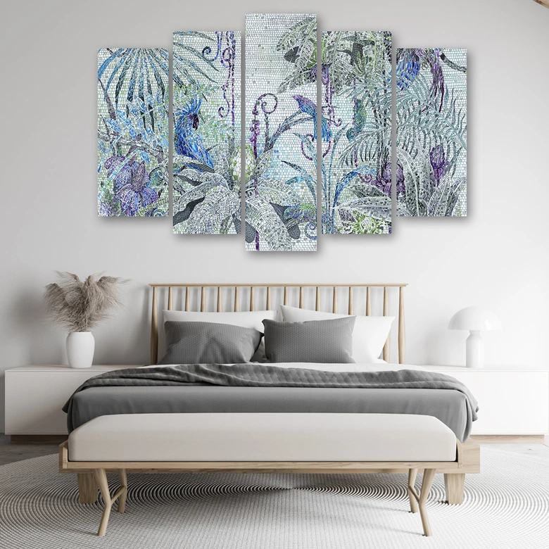 5-delige canvasprint Mozaïek Jungle 
