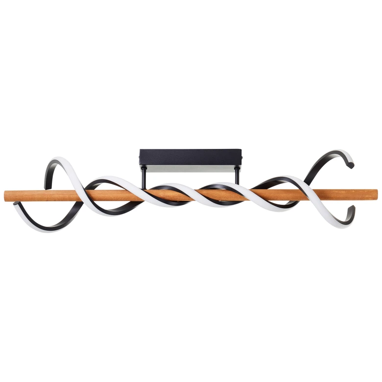 Deckenleuchte Alex, braun, 80 x 20,5 cm, Holz LED-Deckenleuchte, dimmbar 