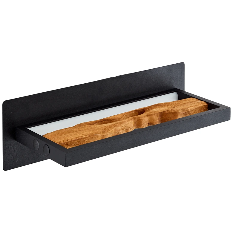 Wandleuchte Elea, braun, 35 x 15,1 cm, Holz Wandlampe 
