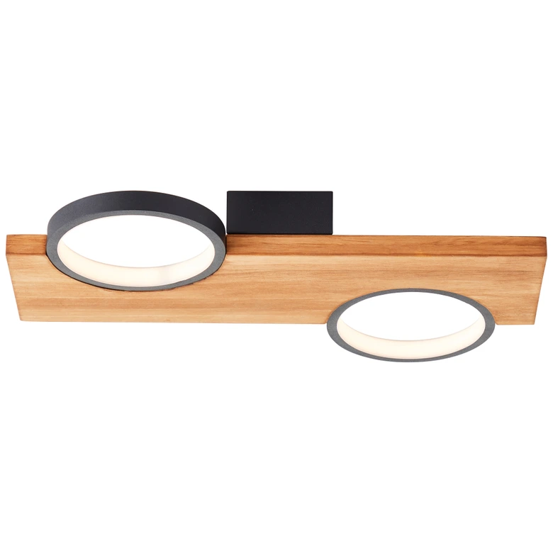 Deckenleuchte Elena, braun, 40x25 cm, Holz LED-Deckenleuchte, dimmbar 