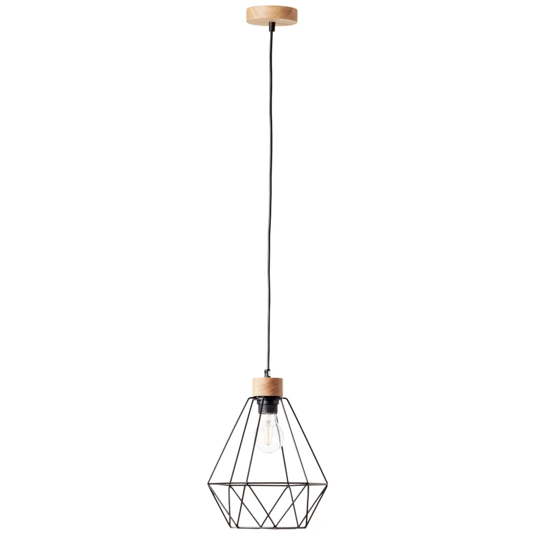 Pendelleuchte Fine, braun, 110 x 25 cm, Holz Pendellampe 
