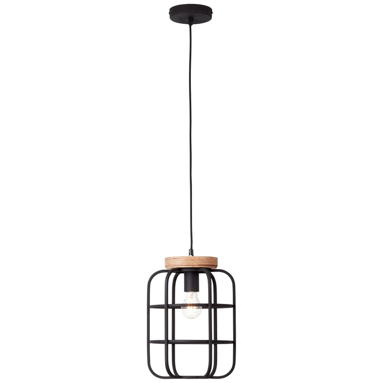 Pendelleuchte Inga, braun, 147 x 25 cm, Holz Pendellampe 