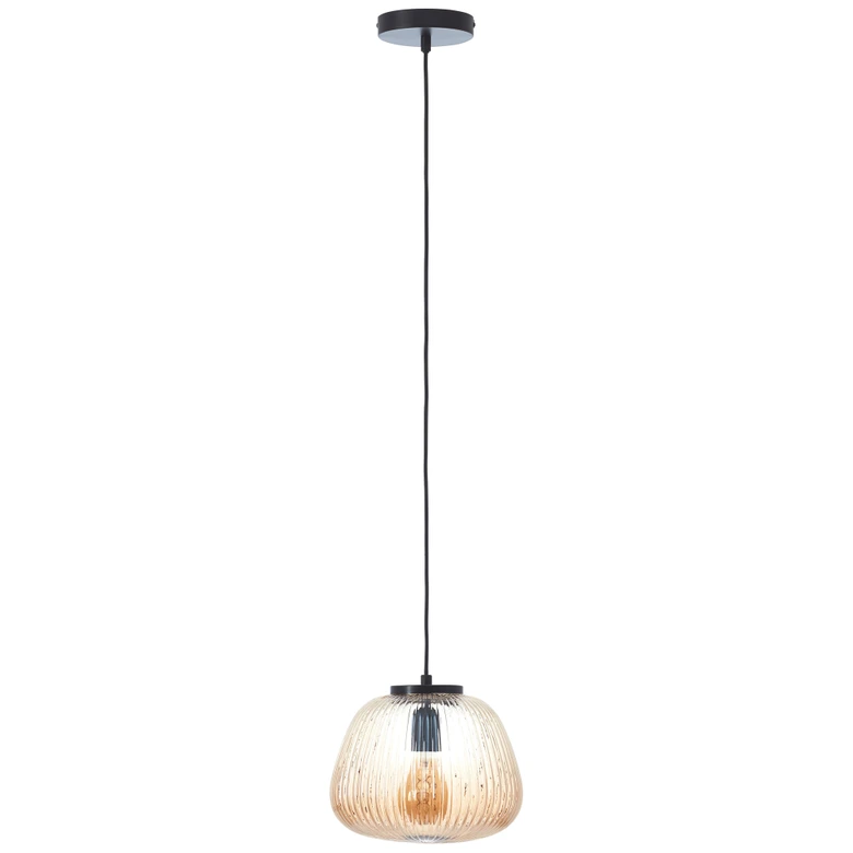 Pendelleuchte Junis, braun, 176 x 25 cm, Glas Pendelleuchte 