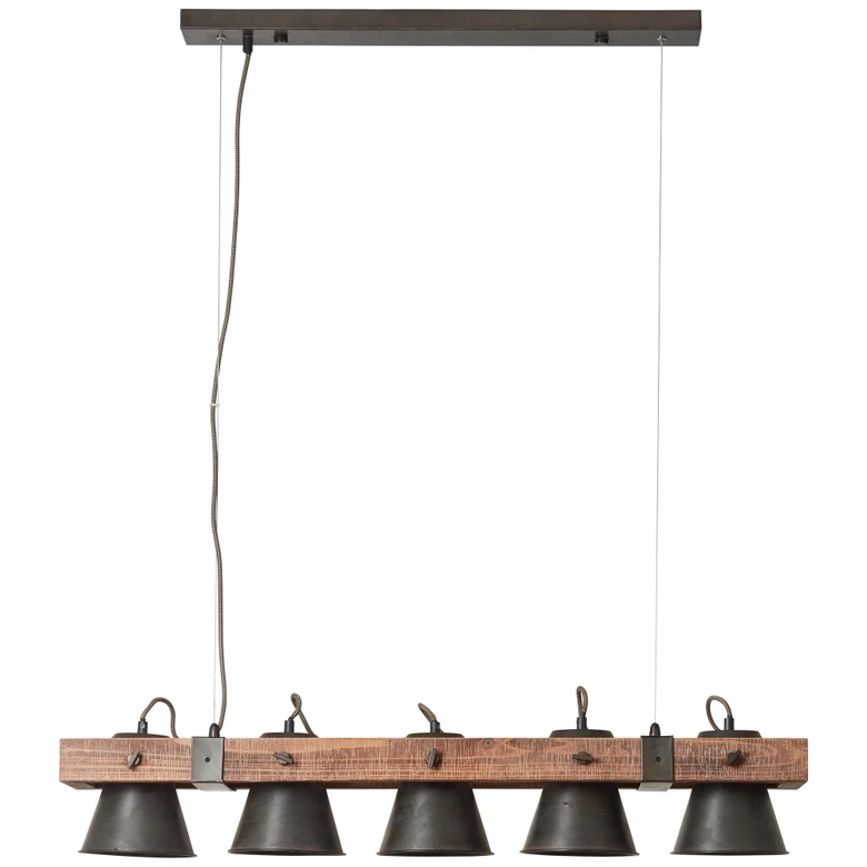 Pendelleuchte Maria, braun, 115 x 95 cm, Holz Pendellampe, dimmbar 