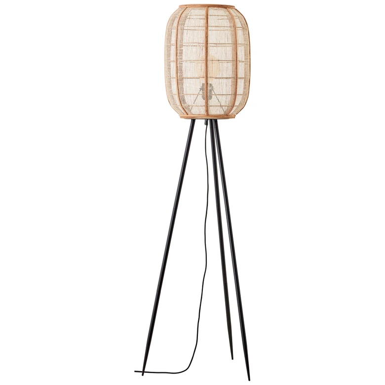 Stehleuchte Paula, braun, 133,5 x 46 cm, Textil Stehlampe, dimmbar 