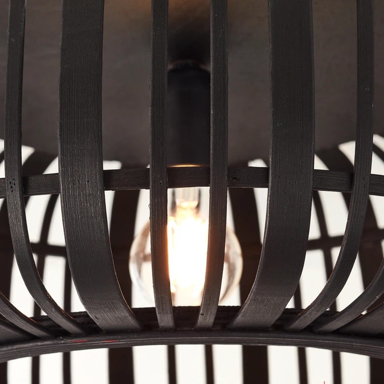 Deckenleuchte Willi, braun, 23,5 x 51 cm, Bambus Lampe 