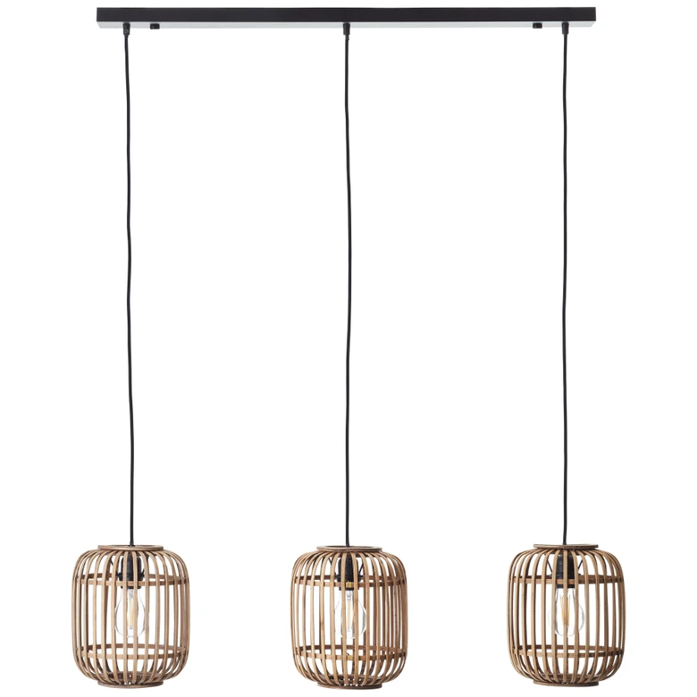 Pendelleuchte Willi, braun, 130 x 105 cm, Bambus Pendellampe, dimmbar 