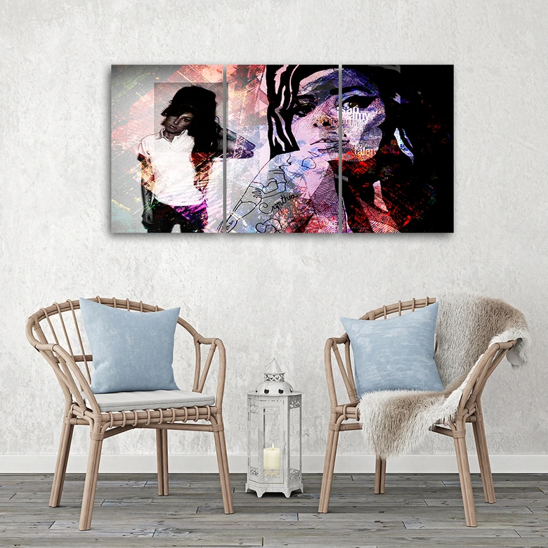 3 stykke lærredstryk, Amy Winehouse 