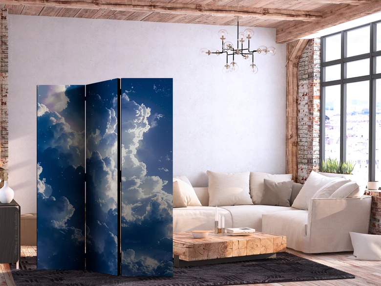 Paravent, Raumteiler freistehend, Trennwand - Starry Clouds and Gentle Light Over a Corner of the Sky 