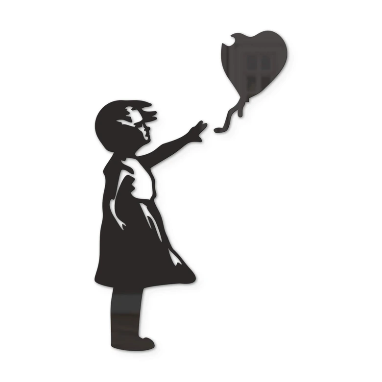 Wanddecoratie Banksy - Girl with the Balloon (2-delig) 
