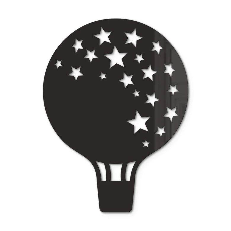 Akryl dekoration varmluftsballong med stjärnor 