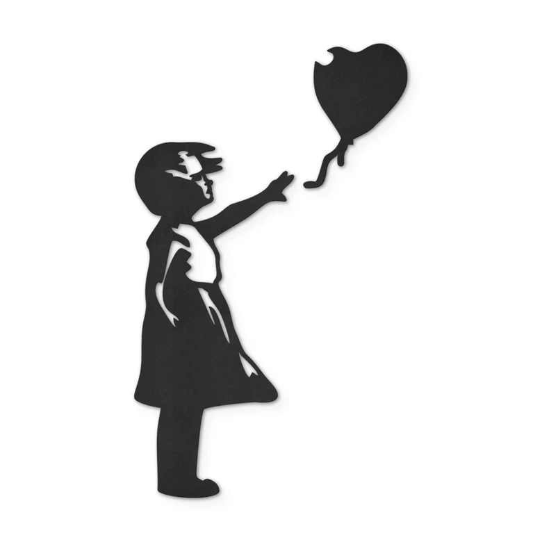 MDF - Väggdekorationer i trä - Banksy - Flickan med den röda ballongen (2 st.) 