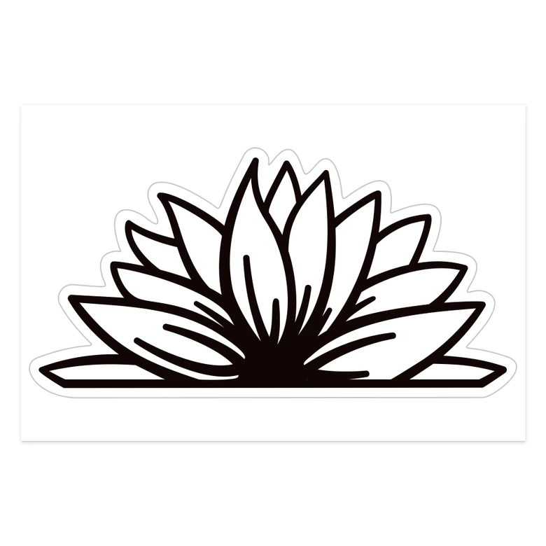 Spiegelsticker, Dekorativer Sticker Halbe Blume  