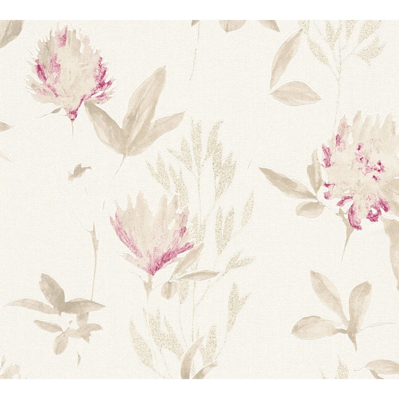 Designdschungel by Laura N. Vliestapete Blumentapete floral beige, metallic, lila 