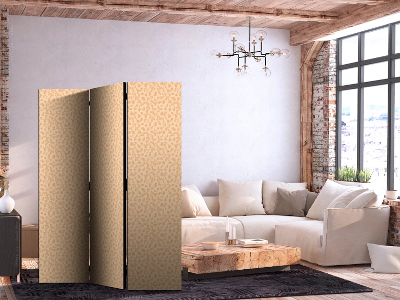 Paravent, Raumteiler freistehend, Trennwand - Tiny Dots: Optimistic Pattern in Peach Colors 