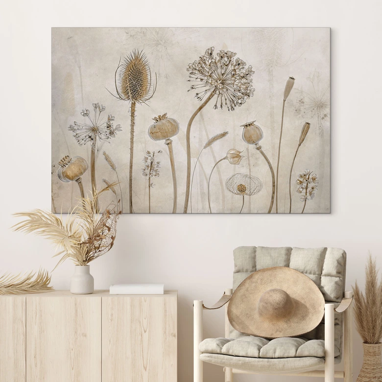 Wandbild Trockenblumen - Disher - Alu-Dibond 