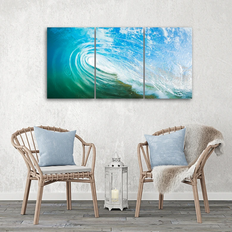 Leinwandbild 3-teilig, Wellen Meer Natur 