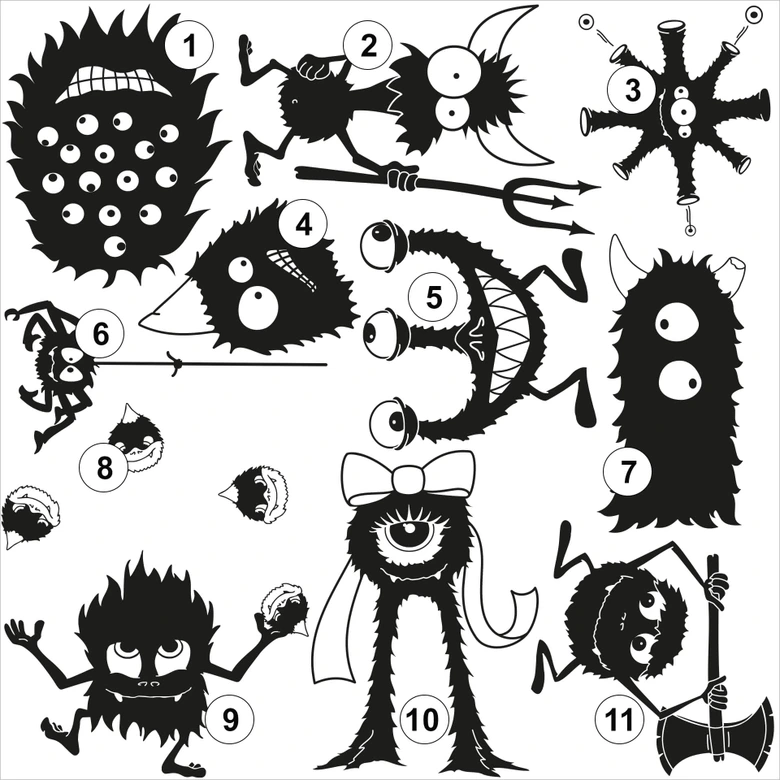 Monsters Set Wall stickers 