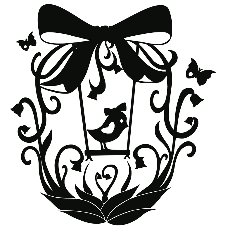 Wandtattoo Vogelschaukel 