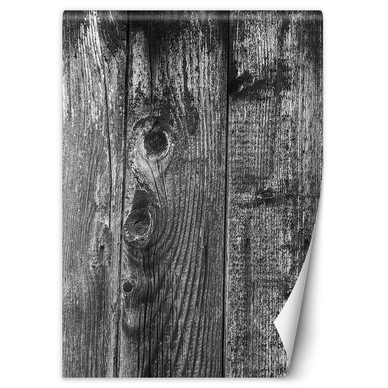 Fototapete, Schwarz weiß Holz Bretter 