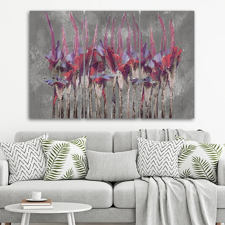 Leinwandbild 3 teilig, Pflanzen Blumen Simnitło 