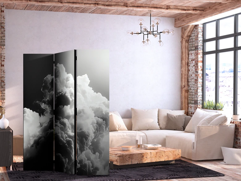 Paravent, Raumteiler freistehend, Trennwand - Dreamy Clouds: Sun Illumination 