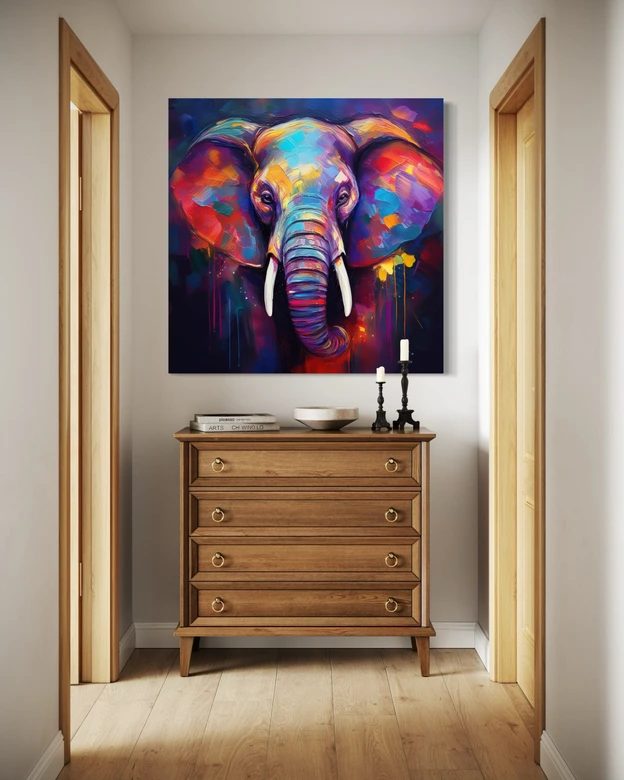 Leinwandbild Elefant Tiere Pop Art 