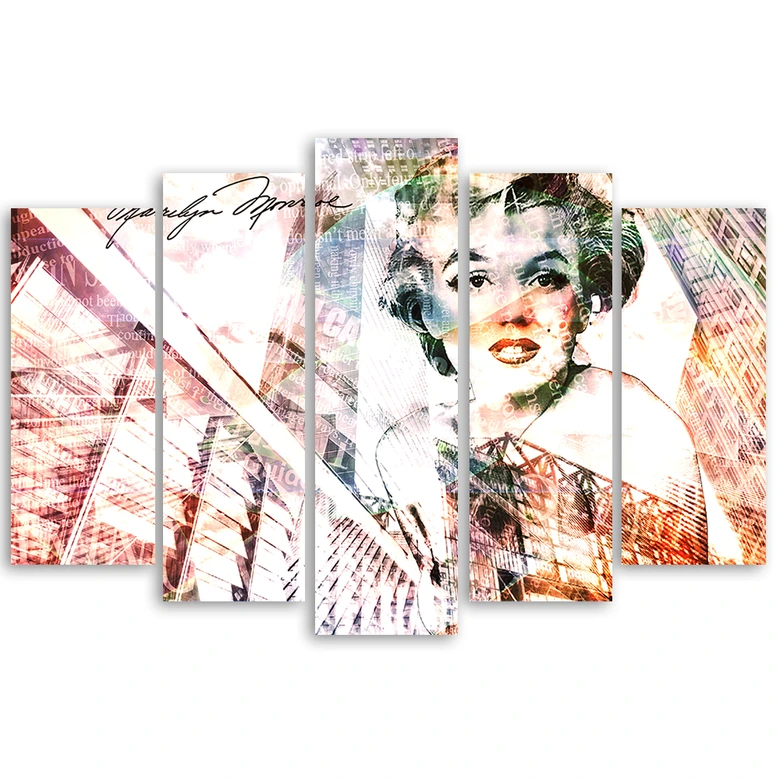 Leinwandbild 5 teilig, Marilyn Monroe 