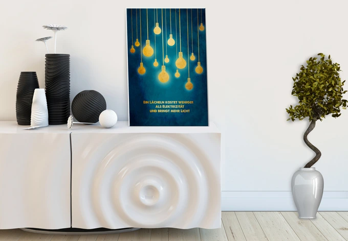 Wandbild Ein Lächeln kostet weniger 