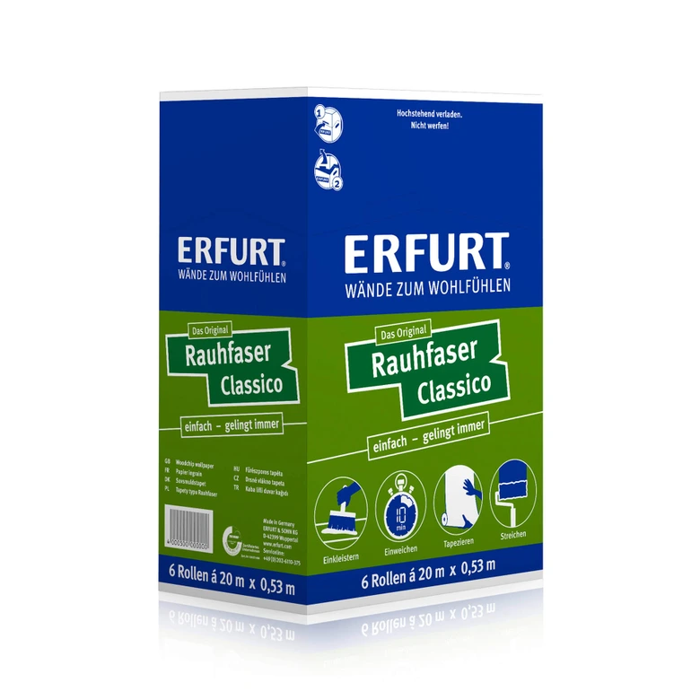 Erfurt Ikke-vævet Fleecetapet Karton med 6 ruller - Classico 