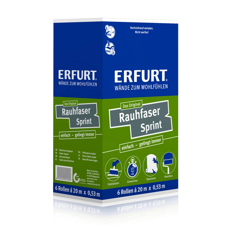 Erfurt Ikke-vævet Fleecetapet Karton med 6 ruller - Sprint  