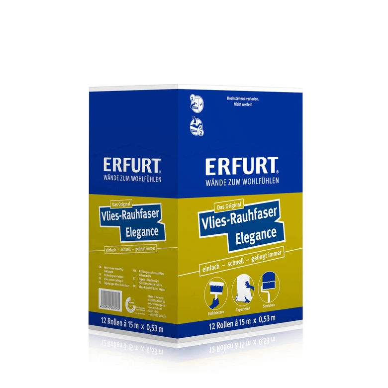 Erfurt ikke-vævet Fleecetapet Karton med 12 ruller - Elegance hvid 