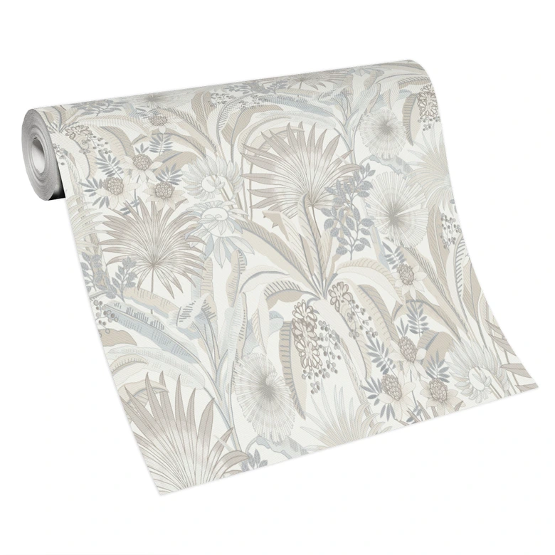 Blumentapete, Florale Tapete, Vliestapete Erismann Martinique beige 