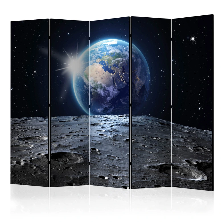 Screen room divider - Udsigt til den blå planet, 3-delt 