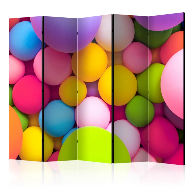 Paravent Séparation de pièce - Balles colorées , 3 pièces 